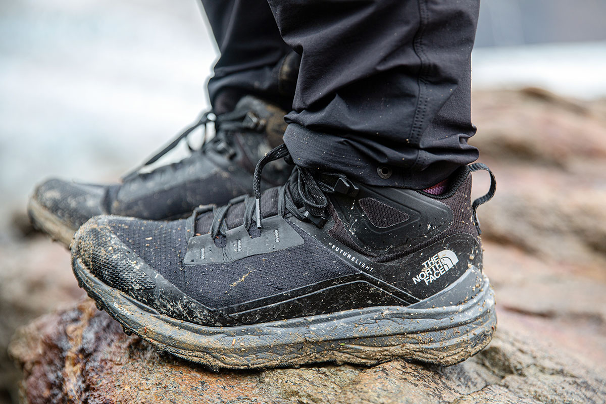 The North Face Vectiv Exploris 2 Mid Futurelight hiking boots close up_